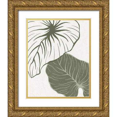 Serenity Palm 1 Gold Ornate Wood Framed Art Print with Double Matting by Allen, Kimberly