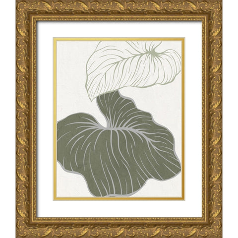 Serenity Palm 2 Gold Ornate Wood Framed Art Print with Double Matting by Allen, Kimberly