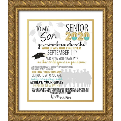 Senior 2020 Son 2 Gold Ornate Wood Framed Art Print with Double Matting by Allen, Kimberly
