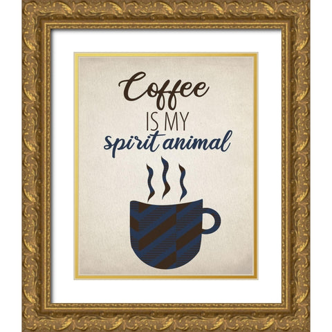 Spirit Animal Gold Ornate Wood Framed Art Print with Double Matting by Allen, Kimberly