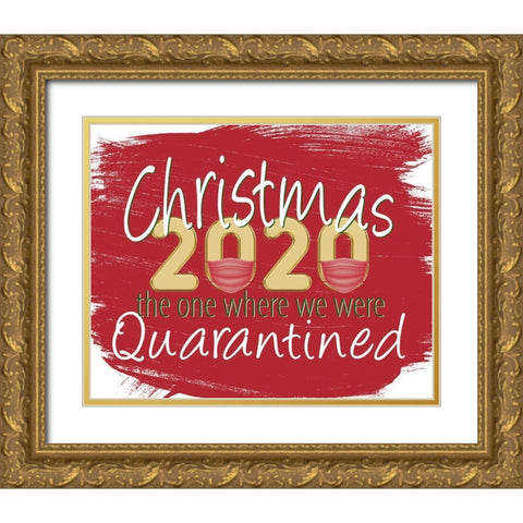Christmas 2020 Gold Ornate Wood Framed Art Print with Double Matting by Allen, Kimberly