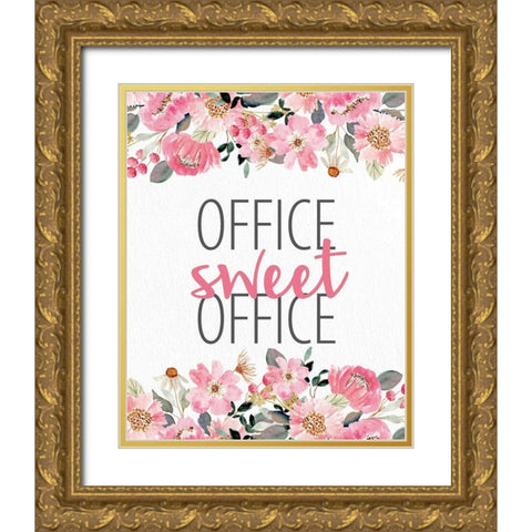 Office Sweet Office Gold Ornate Wood Framed Art Print with Double Matting by Allen, Kimberly