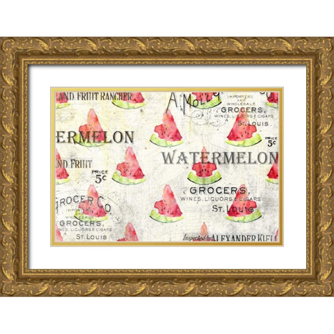 Watermelon Summer 2 Gold Ornate Wood Framed Art Print with Double Matting by Allen, Kimberly