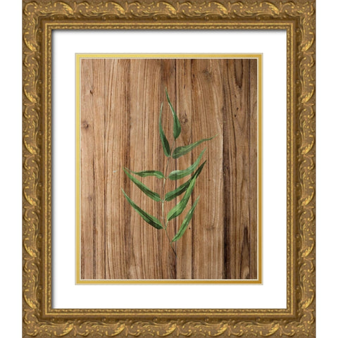 Leaf Wood 2 Gold Ornate Wood Framed Art Print with Double Matting by Allen, Kimberly