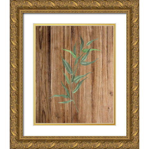 Leaf Wood 3 Gold Ornate Wood Framed Art Print with Double Matting by Allen, Kimberly