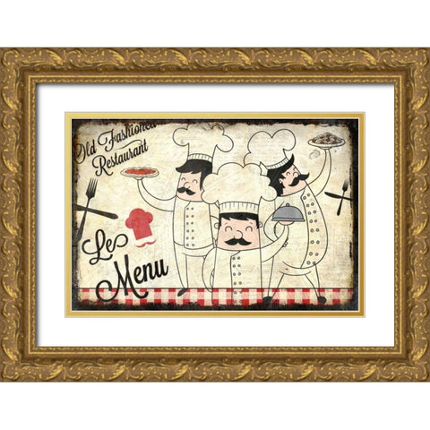 Old Fashioned Gold Ornate Wood Framed Art Print with Double Matting by Allen, Kimberly