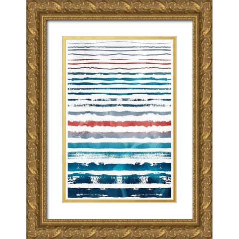 Beach Hues Gold Ornate Wood Framed Art Print with Double Matting by Allen, Kimberly