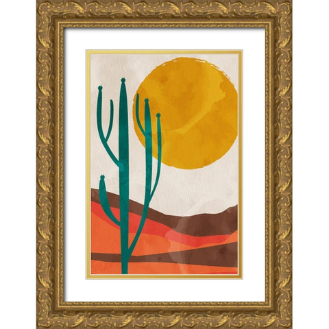 Desert Sun Gold Ornate Wood Framed Art Print with Double Matting by Allen, Kimberly