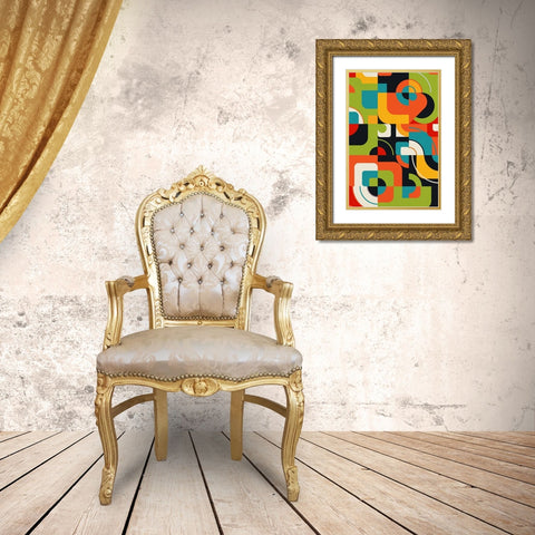Round 2 Gold Ornate Wood Framed Art Print with Double Matting by Allen, Kimberly