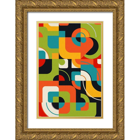 Round 2 Gold Ornate Wood Framed Art Print with Double Matting by Allen, Kimberly