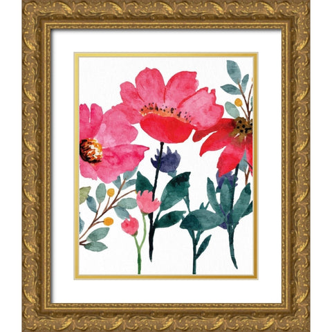 Wildflowers 3 Gold Ornate Wood Framed Art Print with Double Matting by Allen, Kimberly