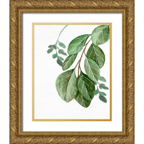 Greens 1 Gold Ornate Wood Framed Art Print with Double Matting by Allen, Kimberly