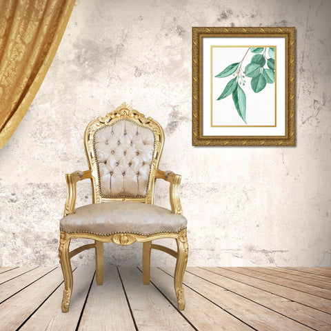 Greens 4 Gold Ornate Wood Framed Art Print with Double Matting by Allen, Kimberly