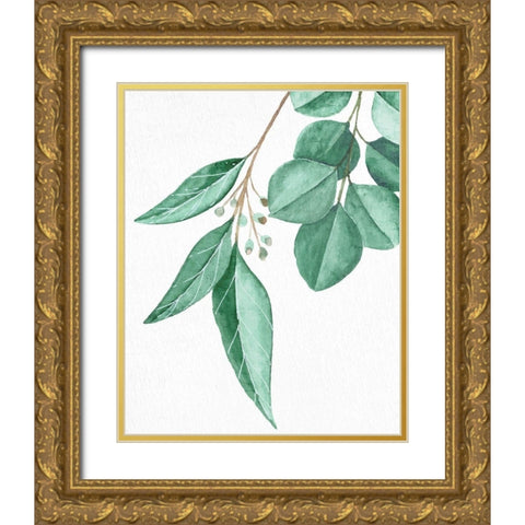 Greens 4 Gold Ornate Wood Framed Art Print with Double Matting by Allen, Kimberly