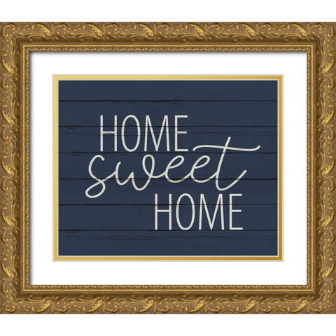 Home Sweet Home Wood Gold Ornate Wood Framed Art Print with Double Matting by Allen, Kimberly