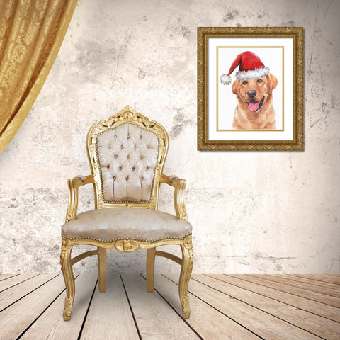 Yellow Lab Lights Gold Ornate Wood Framed Art Print with Double Matting by Allen, Kimberly