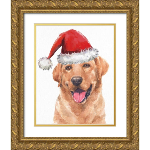 Yellow Lab Lights Gold Ornate Wood Framed Art Print with Double Matting by Allen, Kimberly