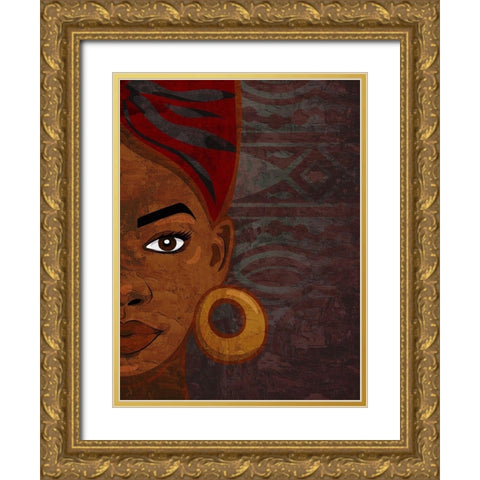 Her Gaze 1 Gold Ornate Wood Framed Art Print with Double Matting by Allen, Kimberly