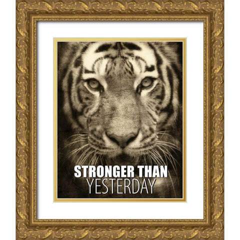Stronger than Yesterday Gold Ornate Wood Framed Art Print with Double Matting by Allen, Kimberly