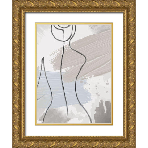 Shape 1 Gold Ornate Wood Framed Art Print with Double Matting by Allen, Kimberly