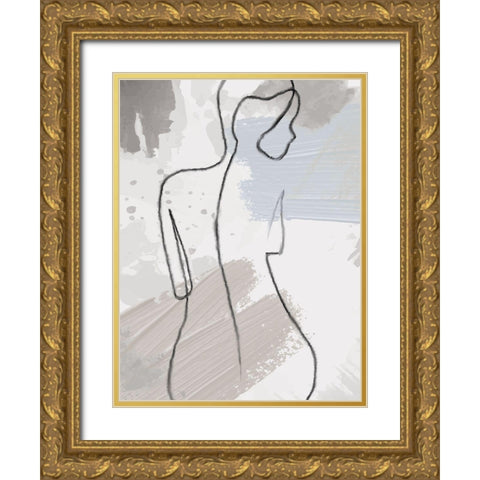 Shape 2 Gold Ornate Wood Framed Art Print with Double Matting by Allen, Kimberly