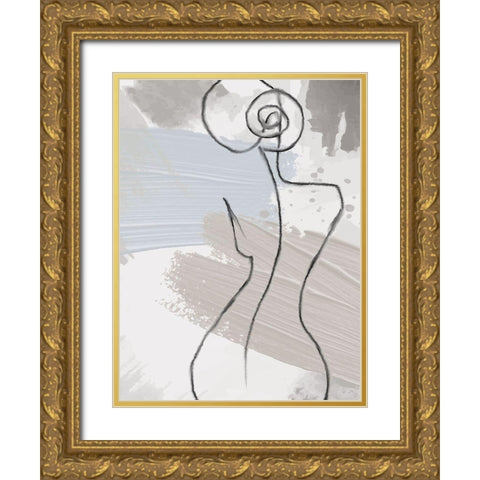 Shape 3 Gold Ornate Wood Framed Art Print with Double Matting by Allen, Kimberly