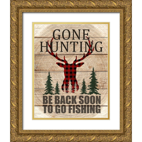 Gone Hunting Gold Ornate Wood Framed Art Print with Double Matting by Allen, Kimberly