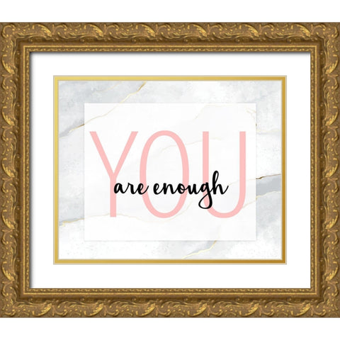 Enough 2 Gold Ornate Wood Framed Art Print with Double Matting by Allen, Kimberly