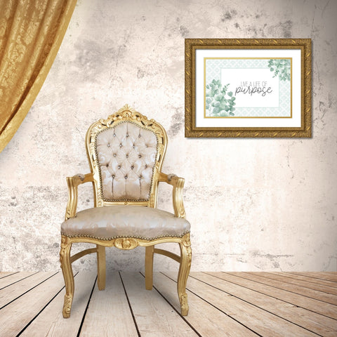 Eucalyptus Mood 1 Gold Ornate Wood Framed Art Print with Double Matting by Allen, Kimberly
