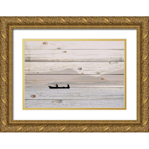 Morning Fish Gold Ornate Wood Framed Art Print with Double Matting by Allen, Kimberly