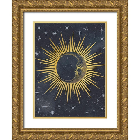 Moon Face Gold Ornate Wood Framed Art Print with Double Matting by Allen, Kimberly