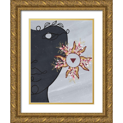 Sun Girl Gold Ornate Wood Framed Art Print with Double Matting by Allen, Kimberly