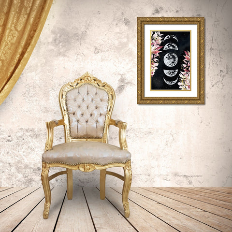 Moon Phases Gold Ornate Wood Framed Art Print with Double Matting by Allen, Kimberly