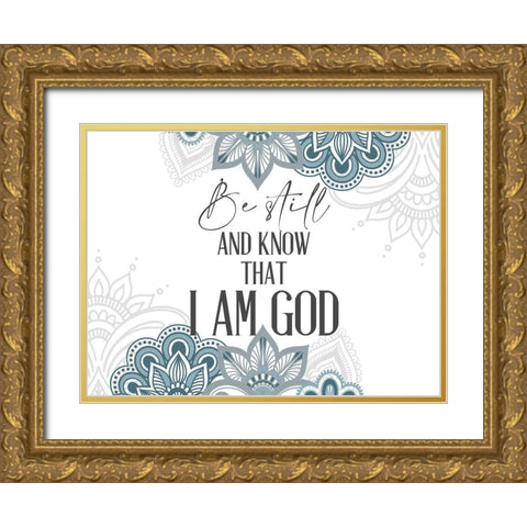 Be Still Gold Ornate Wood Framed Art Print with Double Matting by Allen, Kimberly