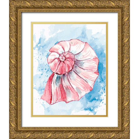 Coast Shell Pastel 2 Gold Ornate Wood Framed Art Print with Double Matting by Allen, Kimberly