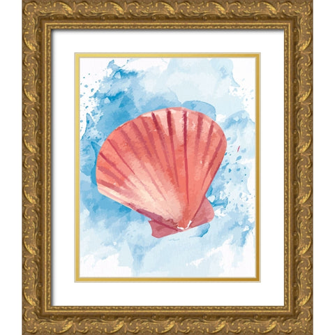Coast Shell Pastel 3 Gold Ornate Wood Framed Art Print with Double Matting by Allen, Kimberly