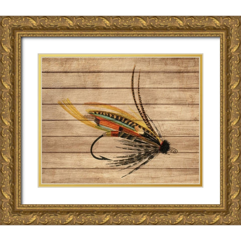 Fly Fishing 3 Gold Ornate Wood Framed Art Print with Double Matting by Allen, Kimberly