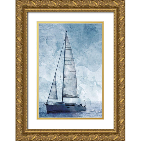 Sailing Gold Ornate Wood Framed Art Print with Double Matting by Allen, Kimberly