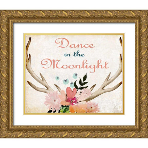 Dance In The Moonlight Gold Ornate Wood Framed Art Print with Double Matting by Allen, Kimberly