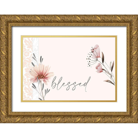 Always Blessed 4 Gold Ornate Wood Framed Art Print with Double Matting by Allen, Kimberly