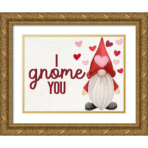 I Gnome You Gold Ornate Wood Framed Art Print with Double Matting by Allen, Kimberly