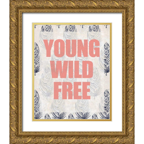 Young Wild Free Gold Ornate Wood Framed Art Print with Double Matting by Allen, Kimberly