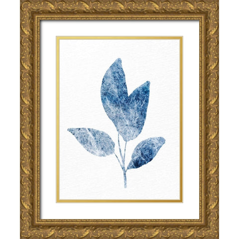 Marble Leaf 1 Gold Ornate Wood Framed Art Print with Double Matting by Allen, Kimberly