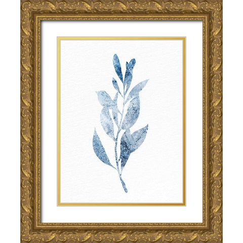 Marble Leaf 2 Gold Ornate Wood Framed Art Print with Double Matting by Allen, Kimberly