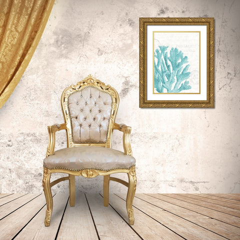 Seaside Card 1 Gold Ornate Wood Framed Art Print with Double Matting by Allen, Kimberly