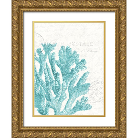 Seaside Card 1 Gold Ornate Wood Framed Art Print with Double Matting by Allen, Kimberly