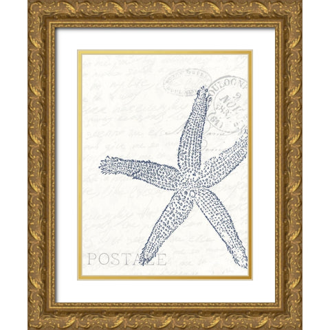 Seaside Card 4 Gold Ornate Wood Framed Art Print with Double Matting by Allen, Kimberly