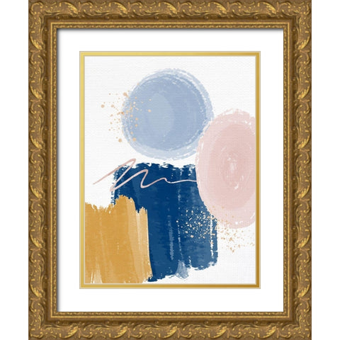 Abstract Strokes 1 Gold Ornate Wood Framed Art Print with Double Matting by Allen, Kimberly