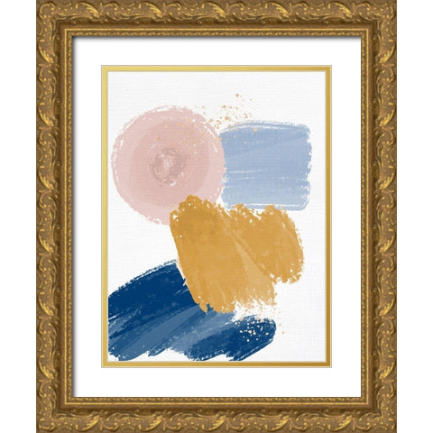 Abstract Strokes 2 Gold Ornate Wood Framed Art Print with Double Matting by Allen, Kimberly
