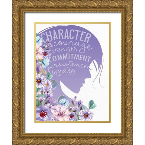 Womens Silhouette Gold Ornate Wood Framed Art Print with Double Matting by Allen, Kimberly